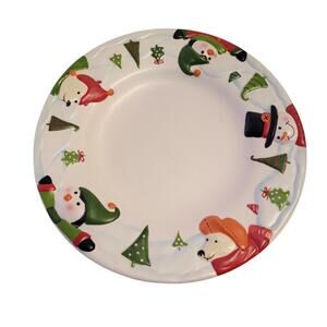 Yankee Candle North Pole Themed Plate for Large Shade Snowman Penguin Polar Bear